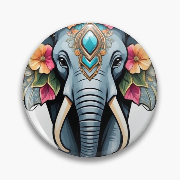 Item preview, Elephant illustration with flowers designed and sold by solaris999.