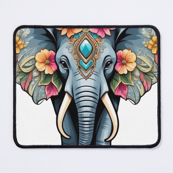 Item preview, Elephant illustration with flowers designed and sold by solaris999.