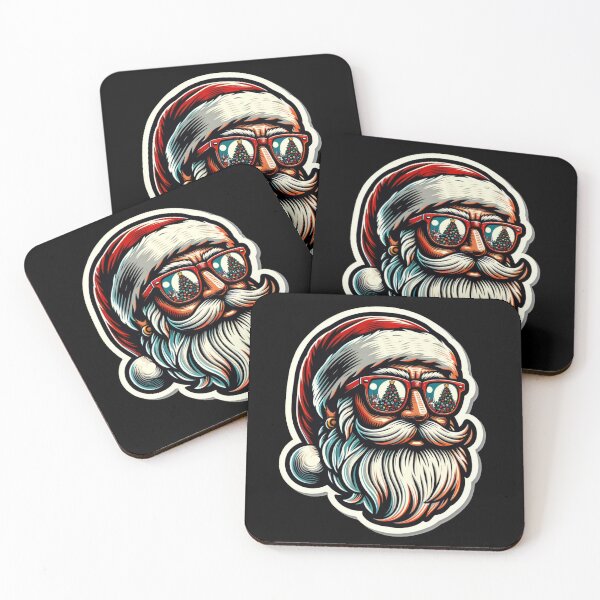 Item preview, Contemporary Santa: Vintage Glasses and Holiday Magic designed and sold by ArtFeverShop.