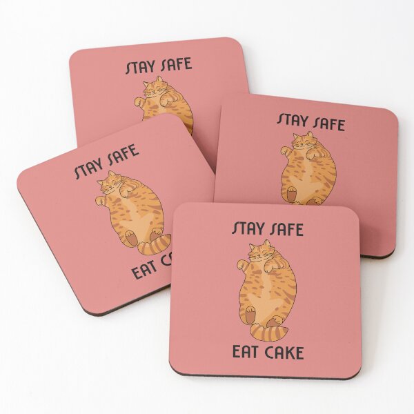 Item preview, Stay safe eat cake cat designed and sold by ScarletDesigns3.