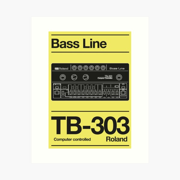 アート・デザイン・音楽 Tim Barber Notebook #1 Synthwave Vibes: Minimalist Roland TB-303 Bass Line Art