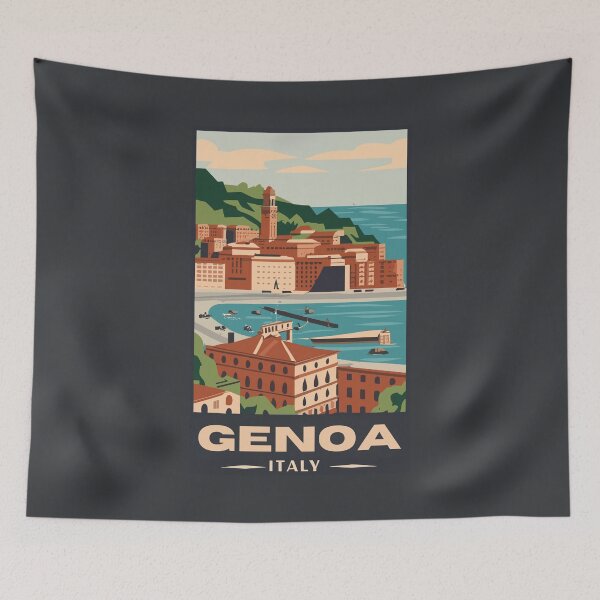 Item preview, A Vintage Travel Art of Genoa - Italy  designed and sold by GoodOldVintage.
