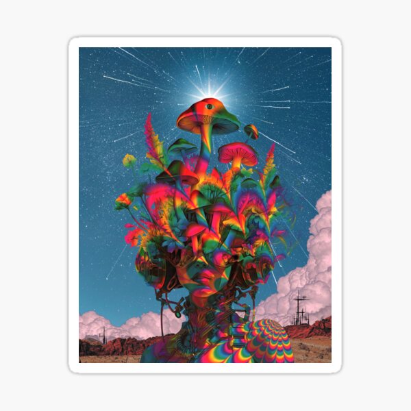 Psychedelic Mushroom ART Sticker