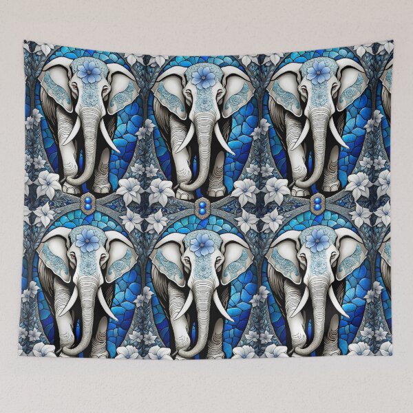 Item preview, WHITE INDIAN ELEPHANT~Spirit Animal~Blanket/Tapestry~Big Wild Nature Cow Lover~College Dorm~AirBnB Real Estate Travel Guest Home Party Decor~Baby Bridal Shower Wedding Birthday Christmas Gift designed and sold by Spinning Plates 360.