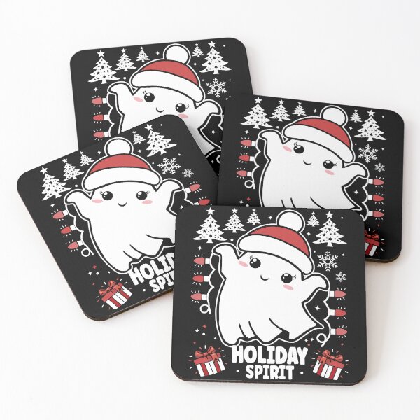 Item preview, Holiday Spirit | Cute and Festive Christmas Ghost with Christmas Lights - Black designed and sold by PearlMoonGrapes.