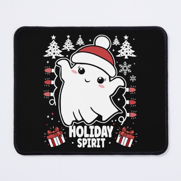 Item preview, Holiday Spirit | Cute and Festive Christmas Ghost with Christmas Lights - Black designed and sold by PearlMoonGrapes.