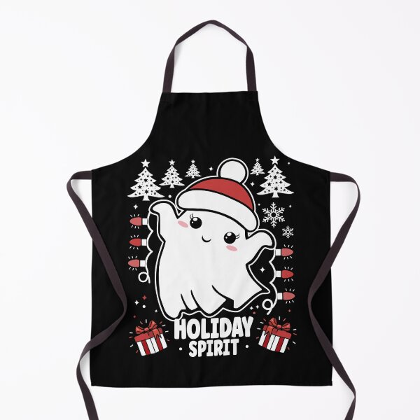 Item preview, Holiday Spirit | Cute and Festive Christmas Ghost with Christmas Lights - Black designed and sold by PearlMoonGrapes.