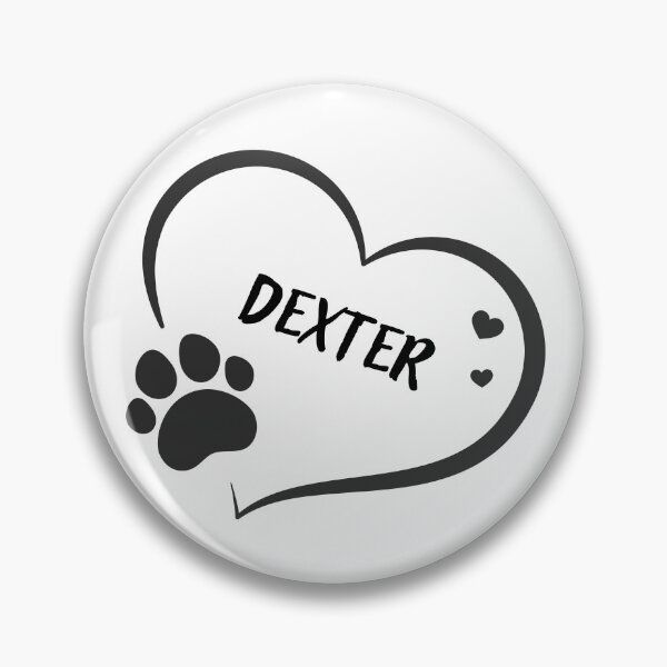 Item preview, Dexter pet dog or cat name in a heart with a paw, great gift for dog or cat owners designed and sold by OCS1337.
