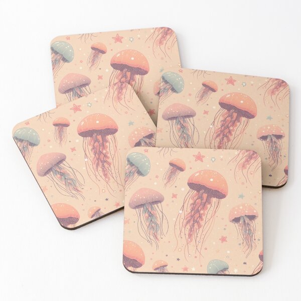 Item preview, Repeating Pattern Of Colourful Jellyfish designed and sold by FuzyFriendHaven.