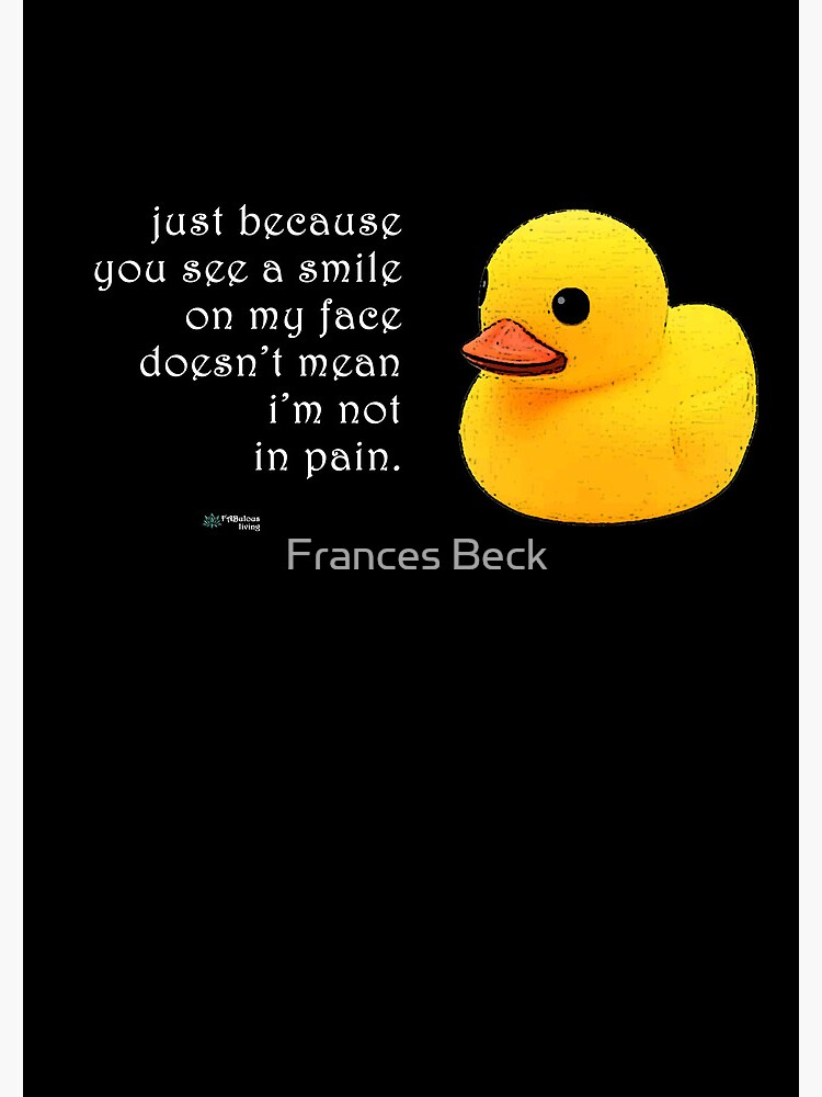 Thumbnail 3 of 3, Journal, Rubber Duck - Smiling Doesn't Mean No Pain Quote designed and sold by FABulous-living.