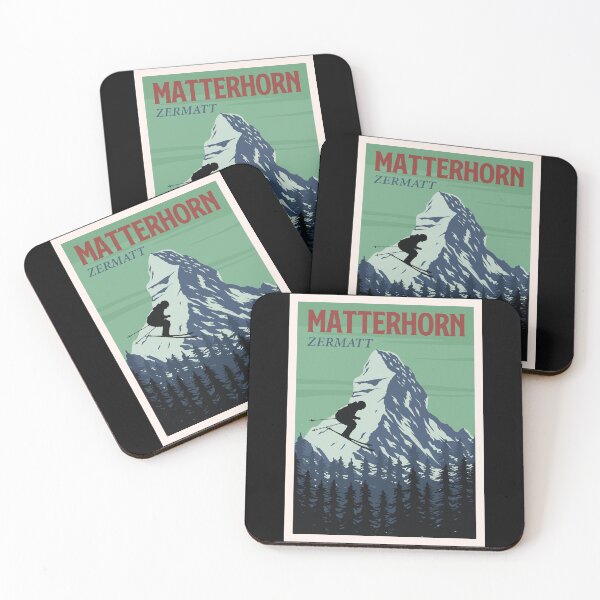 Aperçu de l'œuvre Affiche de ski vintage de Zermatt Matterhorn Suisse créée et vendue par ElLocoMus.
