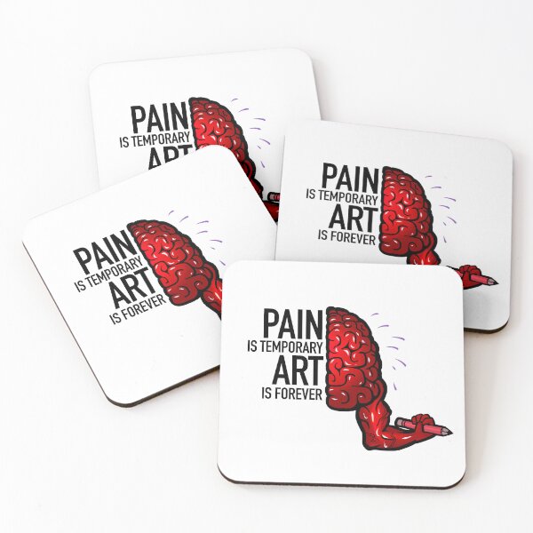 Item preview, Pain is temporary, art is forever, red designed and sold by EmyArt.