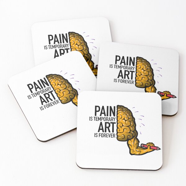Item preview,  Pain is temporary, Art is forever, yellow designed and sold by EmyArt.