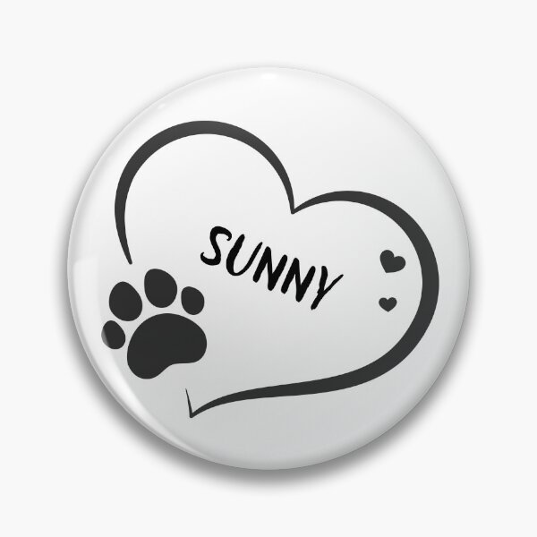 Item preview, Sunny pet dog or cat name in a heart with a paw, great gift for dog or cat owners designed and sold by OCS1337.