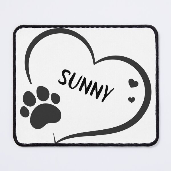 Item preview, Sunny pet dog or cat name in a heart with a paw, great gift for dog or cat owners designed and sold by OCS1337.
