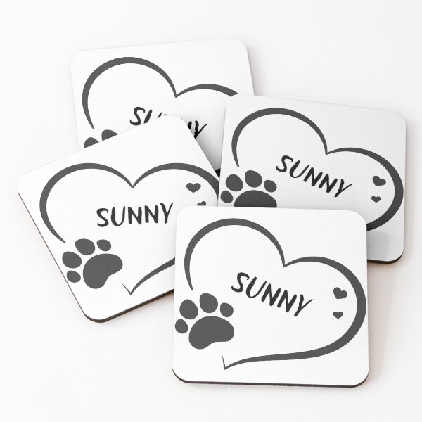Item preview, Sunny pet dog or cat name in a heart with a paw, great gift for dog or cat owners designed and sold by OCS1337.