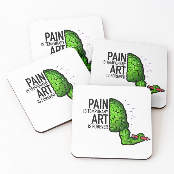Item preview, Pain is temporary, art is forever, green designed and sold by EmyArt.