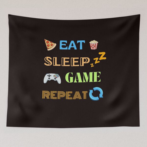 Item preview, Eat, sleep, game, repeat. Cool player t-shirt. designed and sold by Studio-wzory.