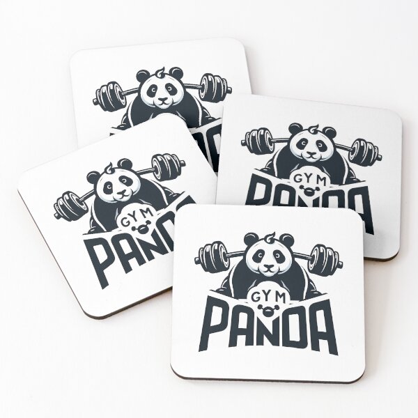Item preview, cute panda lifting barbell gym panda  designed and sold by ArsiStrenght.