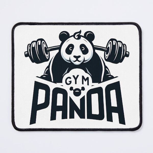 Item preview, cute panda lifting barbell gym panda  designed and sold by ArsiStrenght.
