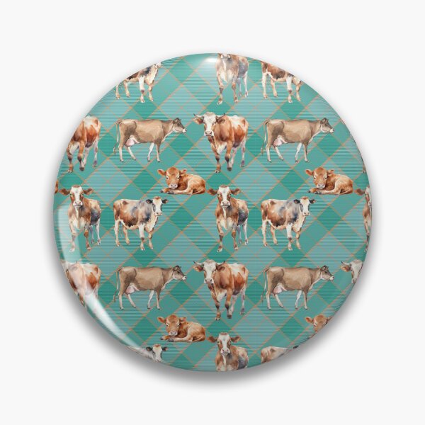 Item preview, Cows Plaid Teal designed and sold by Ashley Gagnon.
