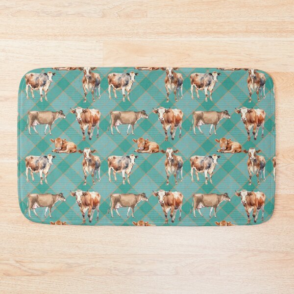 Item preview, Cows Plaid Teal designed and sold by Ashley Gagnon.