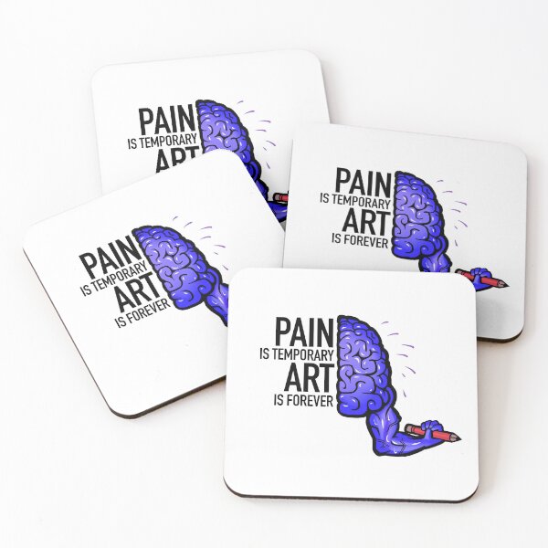 Item preview, Pain is temporary, Art is forever, blue designed and sold by EmyArt.
