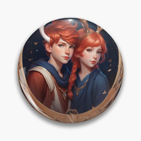 Item preview, Redheaded Deer Fae Young Man, Young Woman designed and sold by FlutterbyFairy.