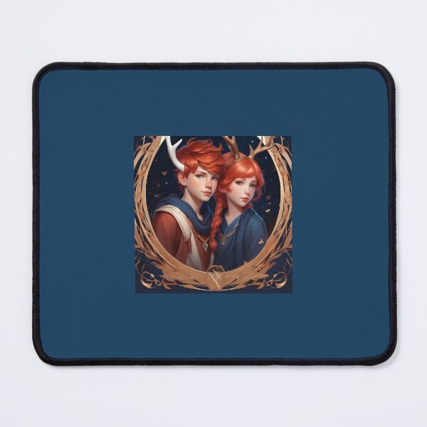Item preview, Redheaded Deer Fae Young Man, Young Woman designed and sold by FlutterbyFairy.