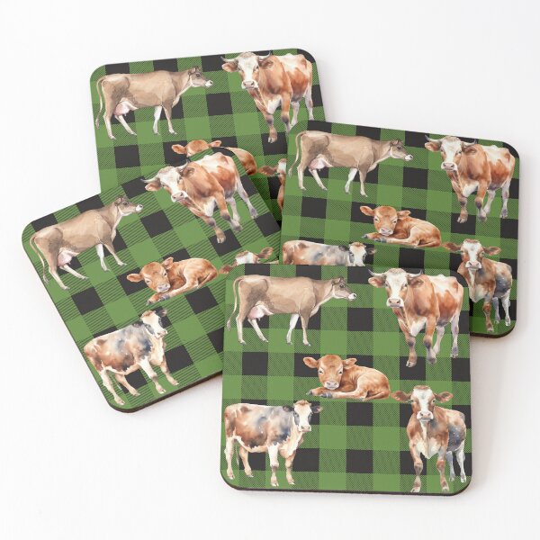 Item preview, Cows Plaid Green designed and sold by Ashley Gagnon.