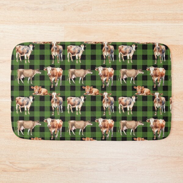 Item preview, Cows Plaid Green designed and sold by Ashley Gagnon.