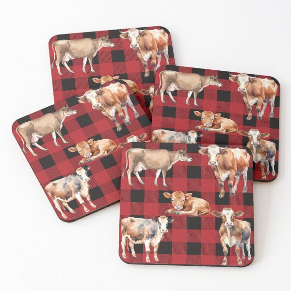 Item preview, Cows Plaid Red designed and sold by Ashley Gagnon.