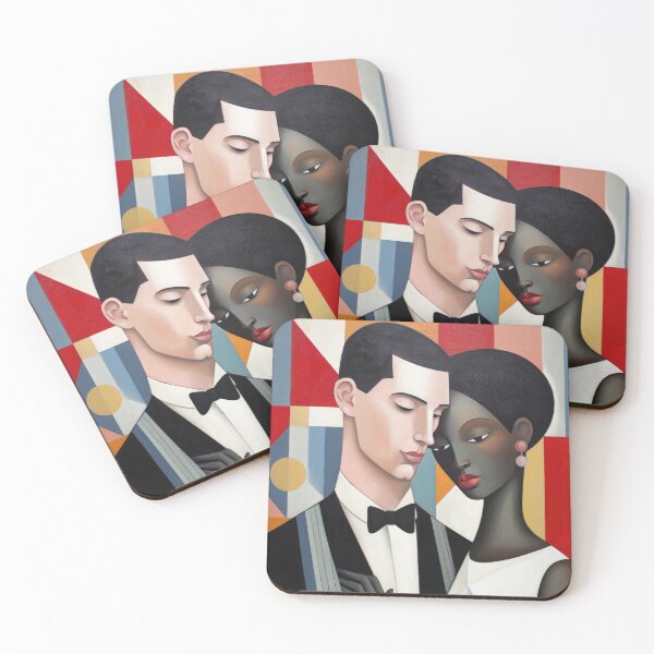 Item preview, Immaculately dressed couple in Bauhaus style - greeting card  |  Valentines, Anniversary, Romance, Love designed and sold by OddCorro.