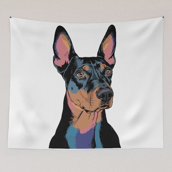 Item preview, Vintage Pop Art Natural Ear Doberman designed and sold by DrawHandArt.
