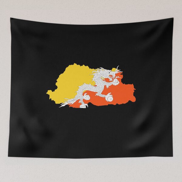 Item preview, Bhutan map designed and sold by feether-store.