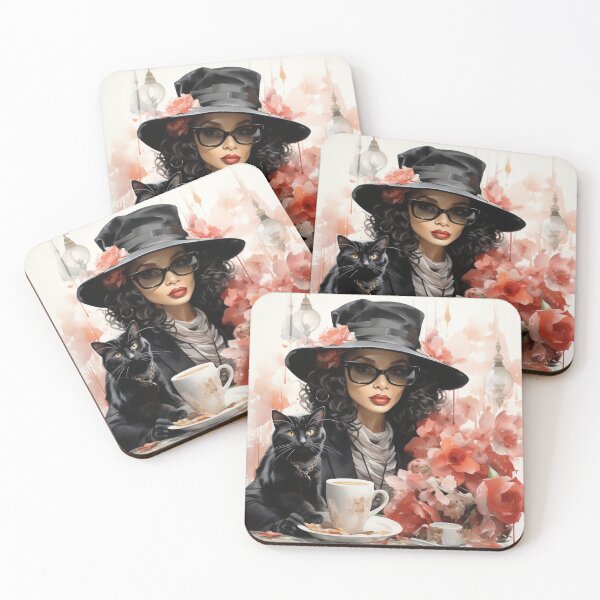 Item preview, A beautiful mysterious woman and her enigmatic black cat designed and sold by Cris888.