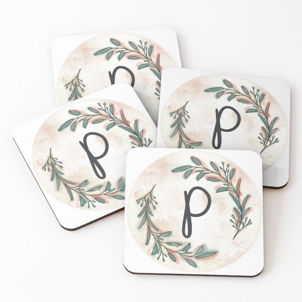 Item preview, Olive Wreath Monogram P designed and sold by RevivalCharm.