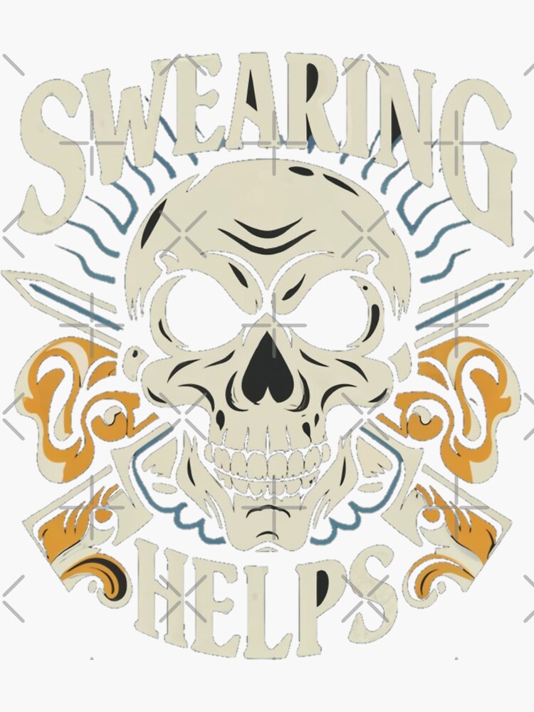 Thumbnail 3 of 3, Sticker, Swearing helps designed and sold by Coollzone.