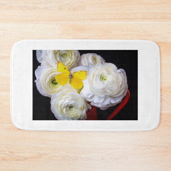 Item preview, Yellow Butterfly On White Ranunculus designed and sold by Garry Gay.