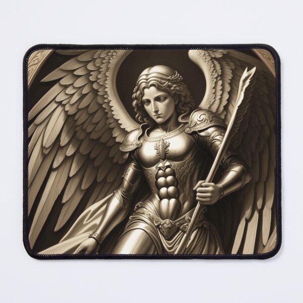 Item preview, A Renaissance Style Engraving of an Archangel designed and sold by Myahashaye.