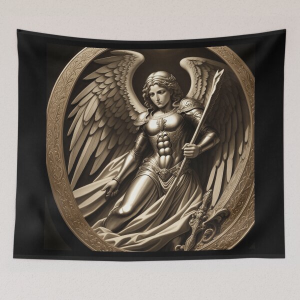 Item preview, A Renaissance Style Engraving of an Archangel designed and sold by Myahashaye.