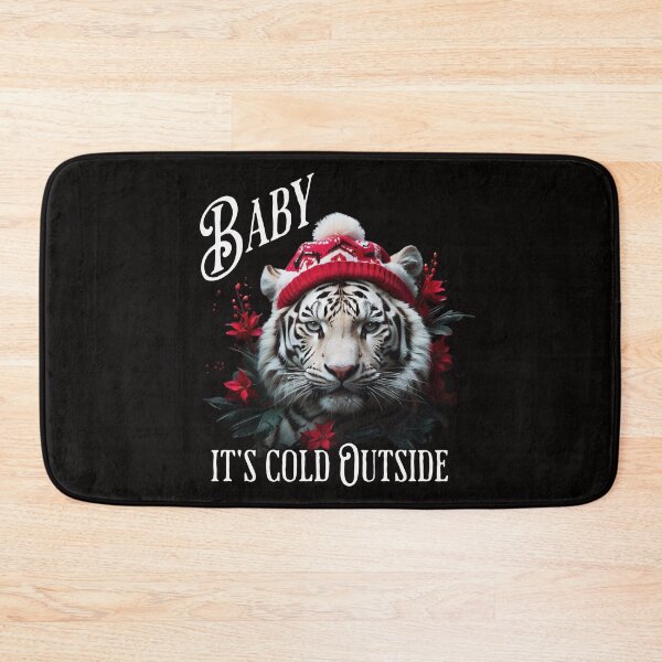 Item preview, White Tiger Christmas Baby its Cold Outside designed and sold by TigerRoseStudio.