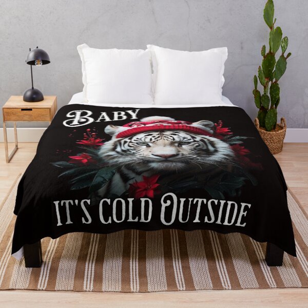 Item preview, White Tiger Christmas Baby its Cold Outside designed and sold by TigerRoseStudio.