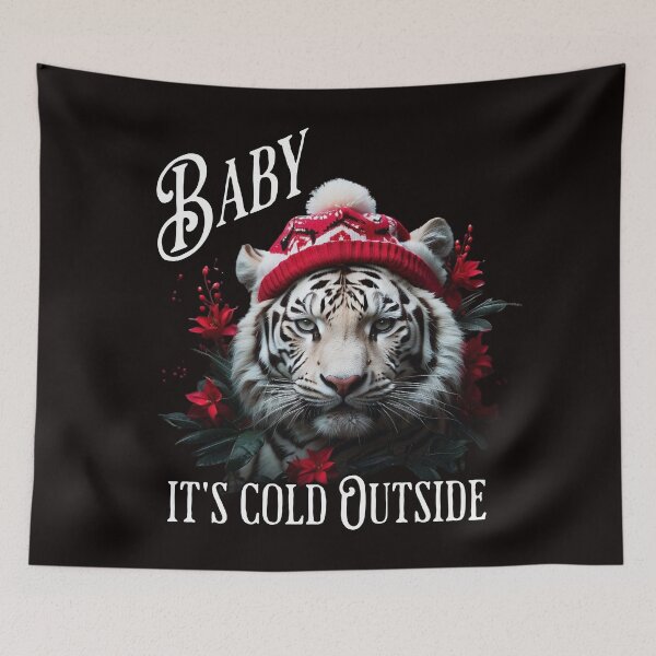 Item preview, White Tiger Christmas Baby its Cold Outside designed and sold by TigerRoseStudio.
