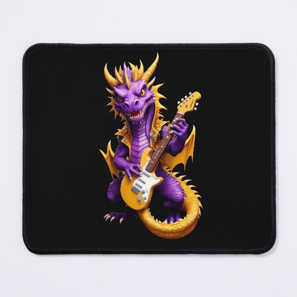 Item preview, Purple and gold dragon playing the guitar with energy designed and sold by PETS ABC.