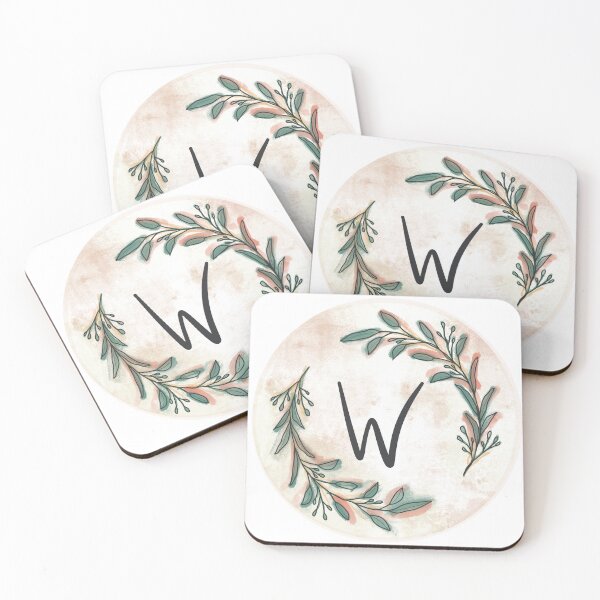 Item preview, Olive Wreath Monogram W designed and sold by RevivalCharm.