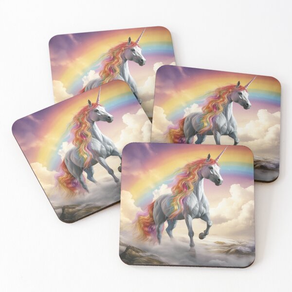 Item preview, Unicorn with Colorful Mane under a Rainbow designed and sold by Samuelsboro.