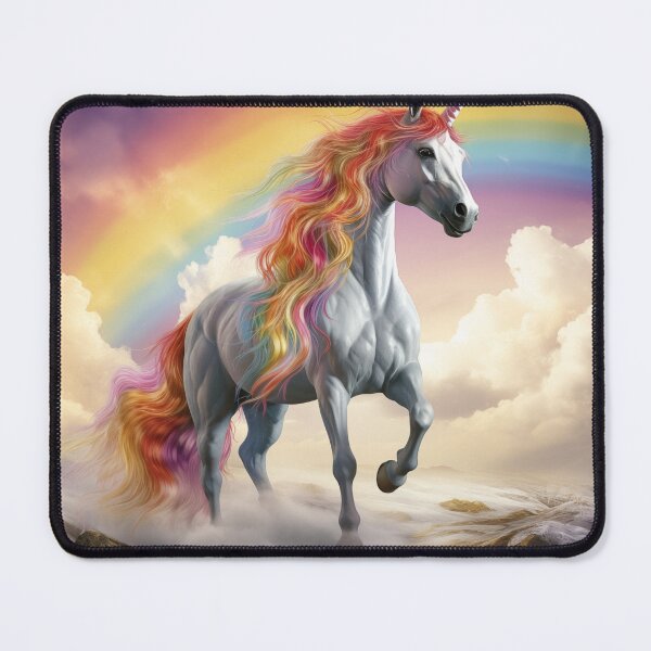 Item preview, Unicorn with Colorful Mane under a Rainbow designed and sold by Samuelsboro.