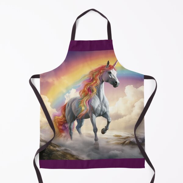 Item preview, Unicorn with Colorful Mane under a Rainbow designed and sold by Samuelsboro.