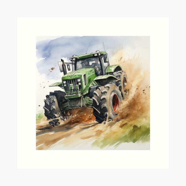 Item preview, Monster Tractor (watercolor) designed and sold by Samuelsboro.